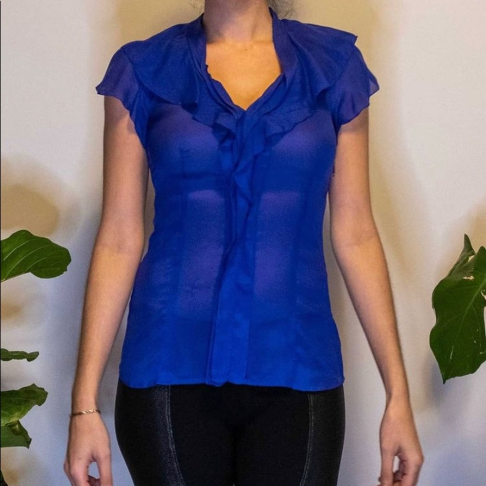 BCBG purple sheer top